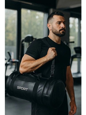 Empressco Unisex Silindir Spor Çantası, Suni Deri, Fitness ve Günlük Kullanım