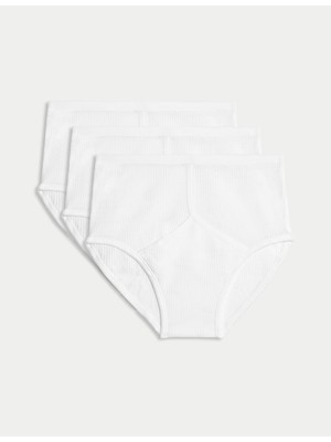 Marks & Spencer 3’lü Saf Pamuklu Staynew Yüksek Bel Briefs