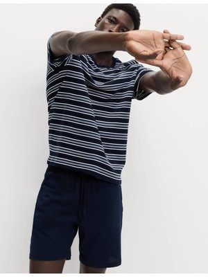 Marks & Spencer Saf Pamuklu Çizgili Pijama Takımı