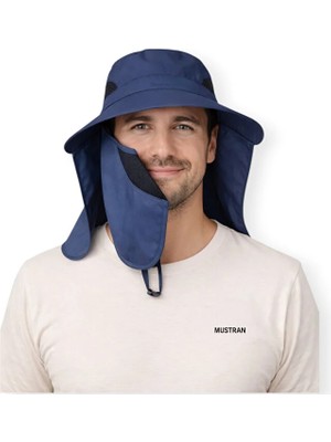 Mustran Güneş Korumalı Sök Tak Maskeli Enseli Güneş Şapkası Unisex Outdoor Yazlık Şapka