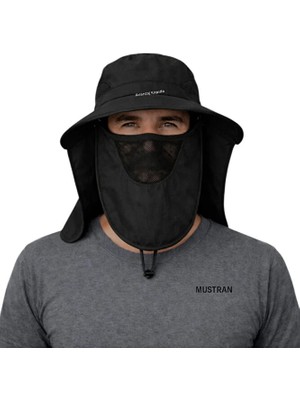 Mustran Güneş Korumalı Sök Tak Maskeli Unisex Enseli Şapka Sinek Koruyucu Tarla Balıkçı Kamp Outdoor Plaj