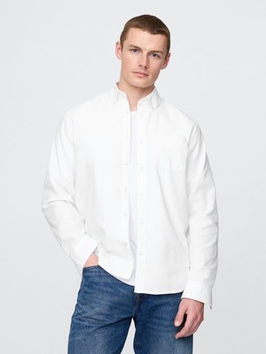 Gap Erkek Beyaz Standart Fit Oxford Gömlek