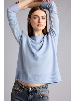DeFacto Relax Fit Bisiklet Yaka Kazak C0058AX26WN