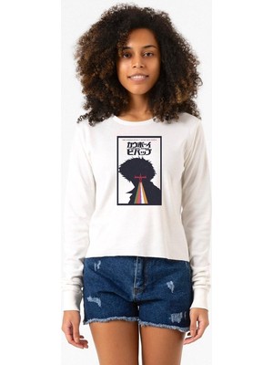 Tshirthane See You In Space Cowboys Minimalist Anime Poster Ekstra Uzunkol Sweatshirt Ekru