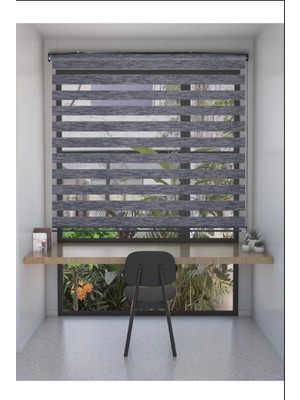 Empressco Bambu Gri Çizgili Zebra Stor Perde, Şık ve Işlevsel Tasarım