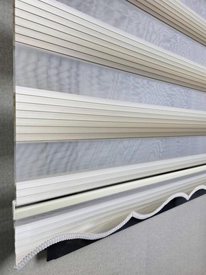Empressco Geniş Pliseli Renk Geçişli Zebra Stor Perde Krem-Sütlü Kahve