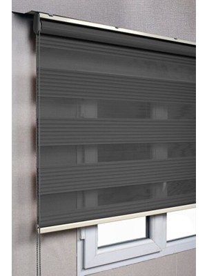 Empressco Pileli Antrasit Zebra Stor Güneşlik Perde, Şık ve Fonksiyonel Tasarım