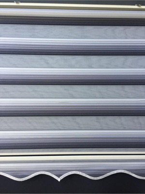 Empressco Gri Renk Geçişli Zebra Stor Perde Etek Dilimli Şık ve Modern Tasarım