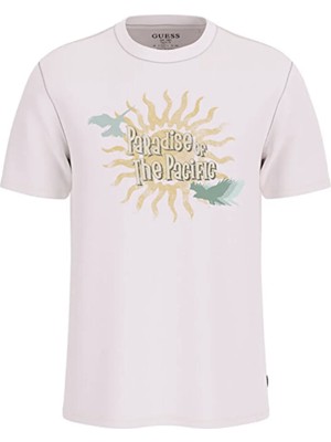 Guess Beyaz Erkek Regular Fit Baskılı T-Shirt M6GI31K3308-G018 Beyaz T-Shirt