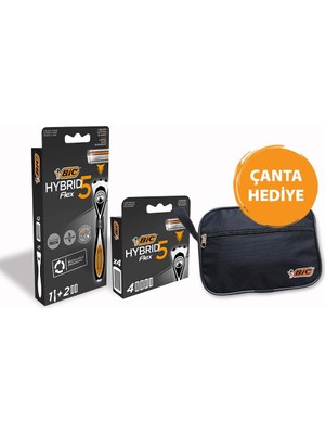 Bic Flex 5 Tıraş Bıçağı + 6 Yedek Tıraş Bıçağı + Çanta