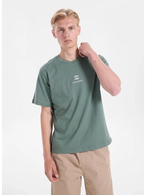 Jack & Jones Yeşil Erkek Regular Fit Logo Baskılı T-Shirt 12307781 Jorwıldlıfe Tee Crew BSS26