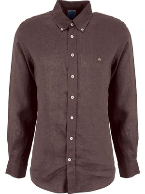 Brooks Brothers Kahverengi Erkek Düğmeli Regular Fit Gömlek BBSS26MSH022