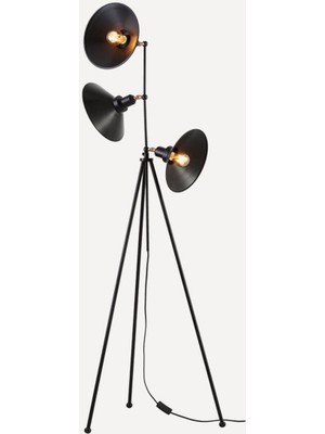 Rsylight Retro Metal Dekoratif 3 Lü Mafsallı Köşe Lambası Lambader