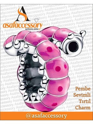 Asaf Accessory Pembe Sevimli Tırtıl Charm Asafaccessory