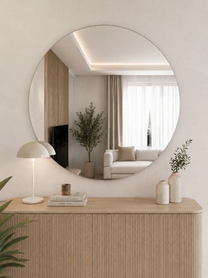 Effe Yapı Dekor 90 cm Yuvarlak Ayna Çerçevesiz