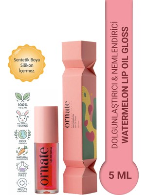 Ornate Watermalon Lip Oil Gloss | Dolgunlaştırıcı & Nemlendirici & Parlatıcı Dudak Yağı / Cherry 5 ml