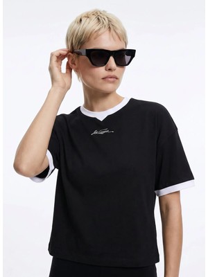 Lee Cooper Siyah Kadın Baskılı T-Shirt 262 Lcf 242010 Brıana Siyah