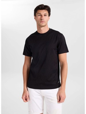 gmg firenze Siyah Erkek %100 Pamuk Slim Fit T-Shirt GU26MSS03015