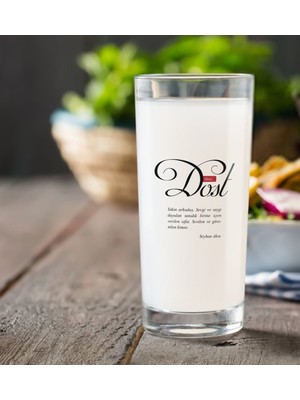 BK Gift Kişiye Özel Renkli Baskılı Mânâ Dost Rakı Bardağı-1