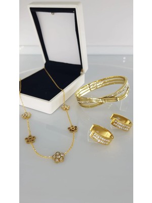 Sones Aksesuar Mucize Gold Rengi Çelik Takı Seti