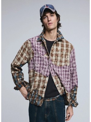 Desigual Çok Renkli Erkek Ekoseli Gömlek 26SMCW10 Cam_mıd/mıd Checks