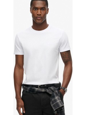 Superdry Beyaz Erkek Nakışlı T-Shirt M1011245A-01C Essentıal Logo Embtee