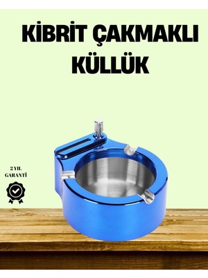 Epilons Çakmaklı Küllük Paslanmaz Çelik Şık Masa Aksesuarı