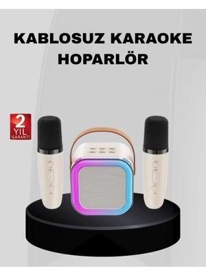 Epilons Taşınabilir Karaoke Hoparlör Bluetooth 5.0 Ve Çift Mikrofonlu