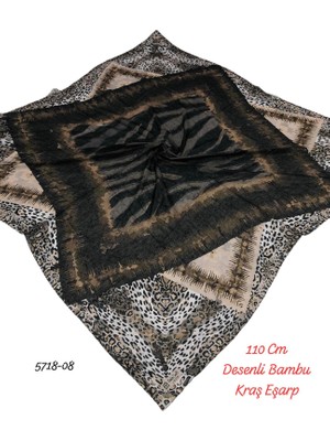 5718 110CM Desenli Bambu Kraş Eşarp