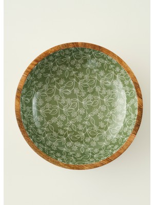 Bella Maison Yeşil Floral Mango Sunum Kasesi 30X8 Cm Reçine ve Mango Ağacı ile Şık Tasarım
