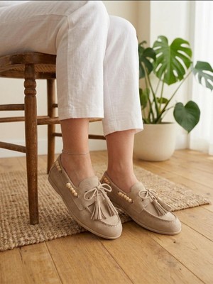 Tarçın Ayakkabı Hakiki Deri Kadın Deri Loafer TRC186-0001