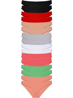 Royaleks 16 adet Süper Eko Set Likralı Kadın Slip Külot 8 Renkli