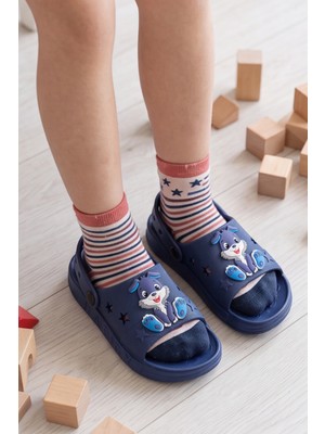 Liarca Hopkid - Sevimli Tavşan Figürlü Kız Erkek Çocuk Sandalet Terlik - Arkadan Bantlı, Kaymaz Tabanlı, Yıldız Detaylı Hafif Günlük Terlik