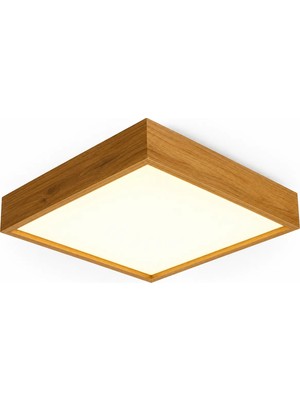 Doğal Ahşap LED Panel Aydınlatma Kare Tavan Avize 60*60 cm 3000K Gün Işığı