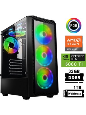 Xaser Delux X24 Ryzen 5 8400F 32GB Ddr5 Ram 1tb M.2 Nvme SSD 8gb RTX5060 Ti Oyuncu Tavsiye Sistem