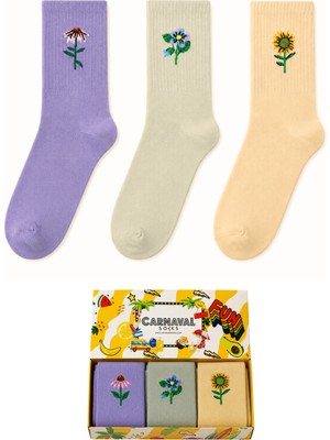Carnaval Socks Bahar Çiçekleri 3lü Tenis Çorap Seti