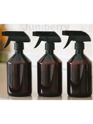 Alubrella 3 Adet Amber Kahverengi Boş Plastik Sprey Şişe Banyo ve Mutfak Temizleyici Sprey 3X500M