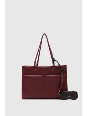 Shule Bags Madison Gözlük Kılıflı Omuz Çantası Bordo
