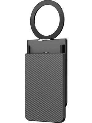 Lenyes LMW103 Sürgü Tasarımlı Magnetik Aramid Fiber Metal Standlı Kartlık Siyah