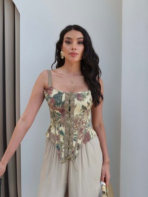 Esra Helvacı Vintage Çiçek Baskılı Bluz