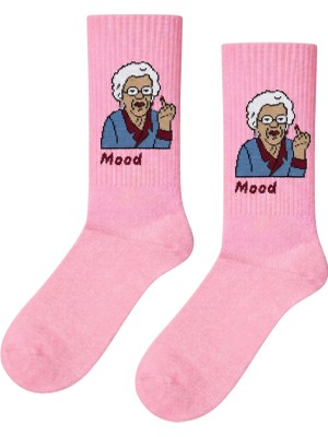 Carnaval Socks Grandma Mood Desenli Pembe Tenis Çorap