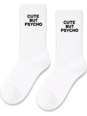 Carnaval Socks Cute But Psycho Yazılı Unisex Tenis Çorap