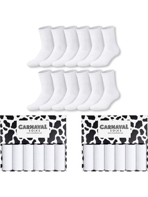 Carnaval Socks Carnaval Terry Beyaz 12\'li Eko Unisex Soket Çorap Seti