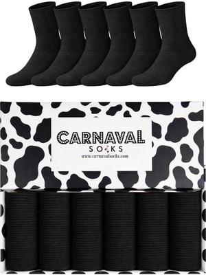 Carnaval Socks Carnaval Terry Siyah 6’lı Unisex Soket Çorap Seti
