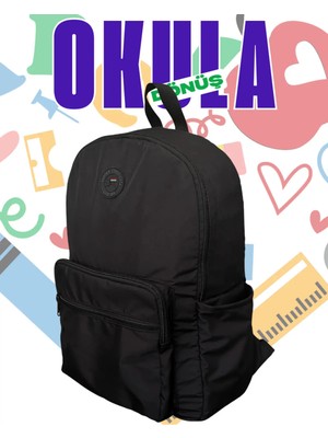 Qawwa Unisex Okul Sırt Çantası & Su Geçirmez Kumaş Büyük Boy & Ortaokul Lise
