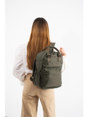 571 Collections Çanta Ultra Hafif Çok Cepli, Usb Şarj Portlu, Su geçirmez , Sırt Çantası Haki (Model:571-9T)