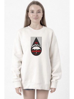 Tshirthane The Umbrella Academy Rain Logo Beyaz Kadın 2ip Sweatshirt