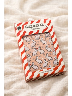 Carnaval Socks Carnaval Tavşan Desenli Premium Pamuklu Erkek Boxer -Bebek Ağzı Renkli