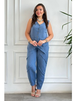 Yağmur Butik Pis Dikiş Şalvar Müslin Pantolon