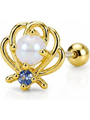 Nur Silver Istiridye Çelik Tragus Küpe NUR-KE03358